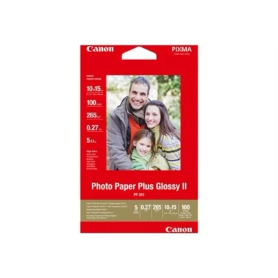 Image de Canon photo Paper Plus Glossy II PP 201 Haute brillance 270 microns 102 x 152 mm 265 g/m² 100 feuille(s) papier pour MAXIFY GX6040, GX6050, GX7040, GX7050; PIXMA G540, G550, G640, G650, TS3450, TS3451