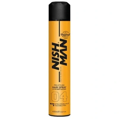 Afbeelding van Nish Man Hair Spray Haar Extra Strong Hold Unisex Transparant 400 ML