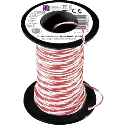 Afbeelding van TRU COMPONENTS TC 8790020 Schakeldraad 2 x 0.20 mm² Rood, Wit 10 m