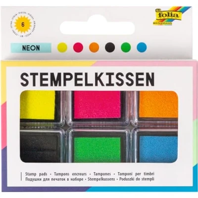 Afbeelding van folia 30182 Neon stempelkussens, 6 stuks, verschillende kleuren, ideaal voor het versieren van kaarten en andere knutselwerkzaamheden
