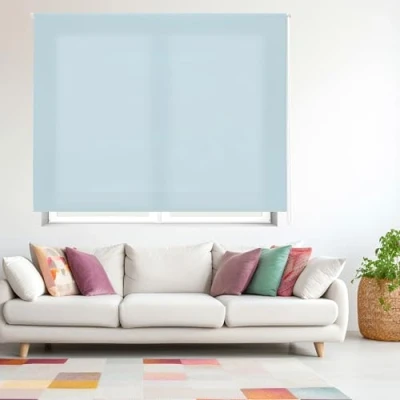 Afbeelding van Blindecor Ara effen doorschijnend rolgordijn hemelsblauw 140 x 175 cm (breedte hoogte) Afmetingen van de stof 137 170 rolgordijnen voor ramen