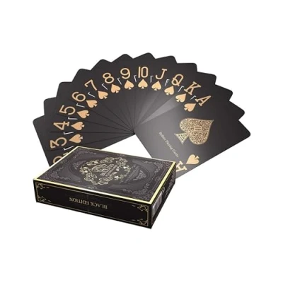 Afbeelding van Bullets Playing Cards Pokerkaarten van kunststof, zwart mat, met twee hoektekens, Deluxe kaartspel jumbo index, premium speelkaarten voor Texas Holdem Poker