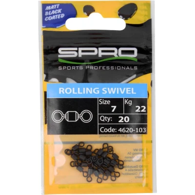 Afbeelding van Spro Matte Black Rolling Swivel (20 pcs) Maat : Size 3 40kg