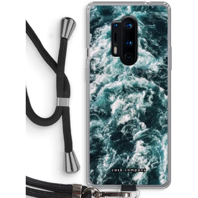Afbeelding van Case Company® hoesje met Koord geschikt voor OnePlus 8 Pro Zee golf Telefoonhoesje Zwart Bescherming aan alle Kanten en Over de Schermrand