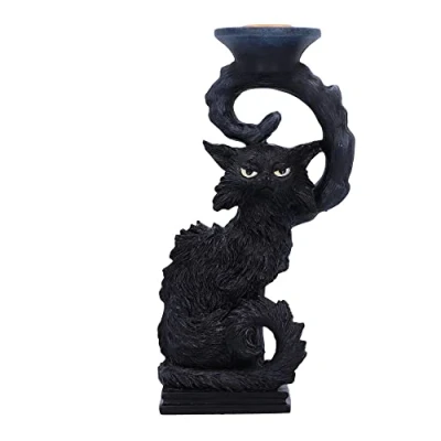 Afbeelding van Nemesis Now Salem kandelaar, kat, zwart, 20 cm