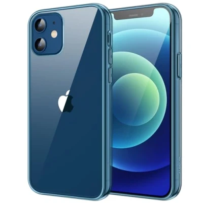 Afbeelding van JETech Beschermhoes voor iPhone 12/12 Pro 6,1 inch (16,3 cm), transparante beschermhoes, schokbestendig, krasbestendig, marineblauw