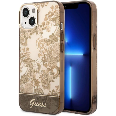 Afbeelding van Guess Toile de Jouy Back Case Geschikt voor Apple iPhone 14 Plus (6.7&quot;) Bruin