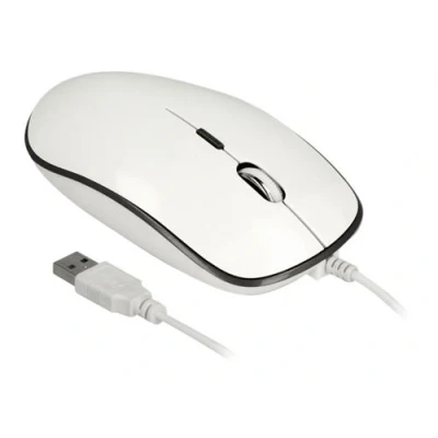 Image de Delock Souris droitiers et gauchers optique 4 boutons filaire USB anthracite blanc brillant Pour la vente au détail