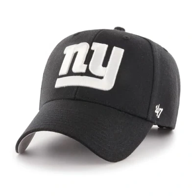 Afbeelding van &#039;47 NFL New York Giants MVP Uniseks baseballpet met verstelbare klittenbandsluiting, één maat, teamlogo, kleur zwart, eenheidsmaat, zwart.