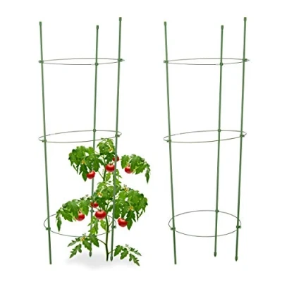 Afbeelding van Relaxdays 6x plantensteun tomaten set klimplantensteun rankhulp tomatentoren