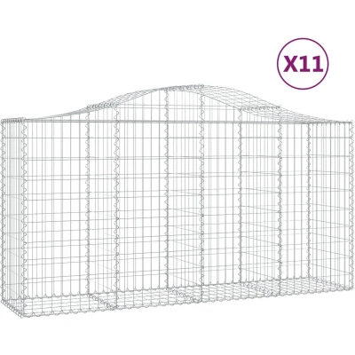 Afbeelding van VidaXL Schanskorven 11 st gewelfd 200x50x100/120 cm ijzer