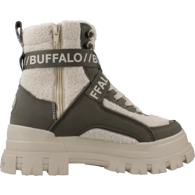 Afbeelding van Buffalo Aspha COM1 WARM Snowboots, Dames, Maat: 38, Khaki/cream Textiel/ synthetisch