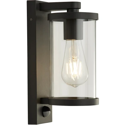 Afbeelding van Searchlight Bakerloo Buiten Wandverlichting Met Bewegingsmelder 12 X 29 Cm IP44 Zwart