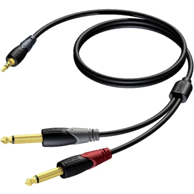 Afbeelding van 3.5 mm jack naar 6.35 kabel 1.5 meter Procab (Mono/Stereo)