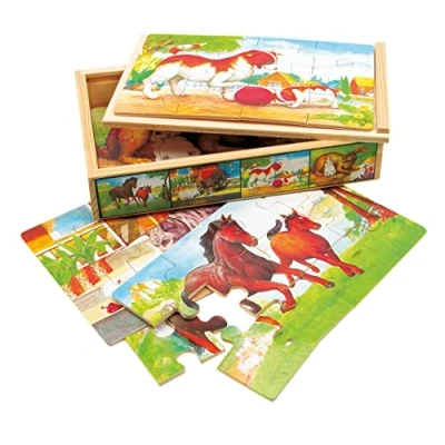 Afbeelding van Bino Leerpuzzel Animals Junior 30 X 10 Cm Hout 48 delig
