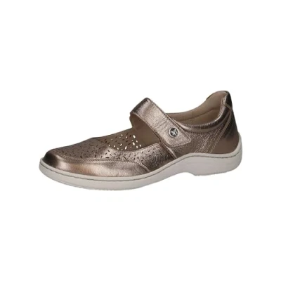 Afbeelding van Caprice Ballerina&#039;s met enkelbandjes, Dames, Maat: 39, Taupe metallic Leer