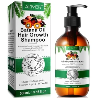 Afbeelding van Batana Oil Shampoing pour la croissance des cheveux, 300 ml, Shampooing cheveux clairsemés, femmes et hommes, épaississant plus épais volumineux avec romarin,