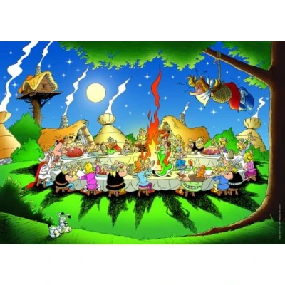 Afbeelding van Nathan puzzel 1500 stukjes het banket Asterix volwassenen en kinderen vanaf 14 jaar hoogwaardige perfecte montage collectie mijn helden 12000937