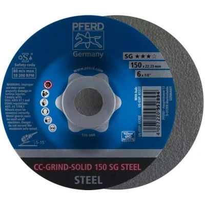 Afbeelding van PFERD CC GRIND SOLID 150 SG STEEL slijpschijf 150x22,23 mm grof prestatielijn voor staal 64185150
