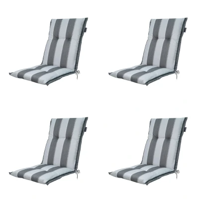 Afbeelding van Madison Tuinstoelkussen Lage Rug Banda grey Ca. 105x50 cm Set van 4