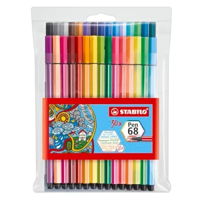 Afbeelding van Stabilo 6830 1 Pen 68 tekenstift waarvan 6 neonkleuren, etui x 30 kleurstiften met middelgrote punt, stuks