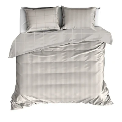 Afbeelding van De Witte Lietaer Dekbedovertrek Katoen Satijn Zygo Tweepersoons 200 x 220 cm Taupe