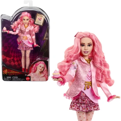 Afbeelding van Mattel Disney Descendants: The Rise of Red Bridget Jonge Hart Koningin pop met op film geïnspireerde cupcake kleding en accessoires, HWT91