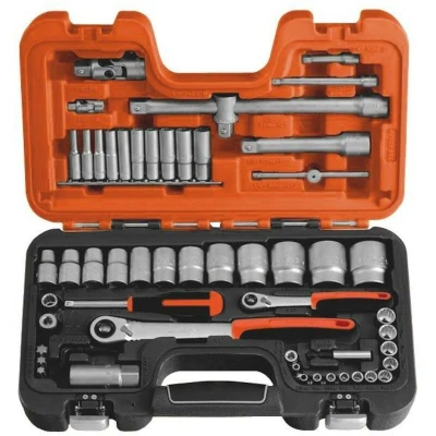 Image de BAHCO S560 jeu de douilles 1/2 et 1/4&quot; avec cliquet étroit métrique 12 faces 56 pièces