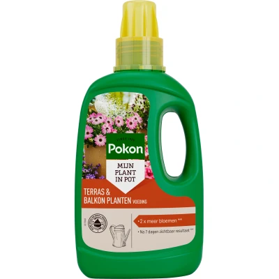 Afbeelding van Pokon Terras &amp; Balkonplanten Voeding 500ml Plantenvoeding voor potplanten buiten 14ml per 1L water