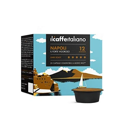 Afbeelding van FRHOME 120 koffiecapsules compatibel met Nespresso Napoli mengsel intensiteit 12 Il Caffè Italiano