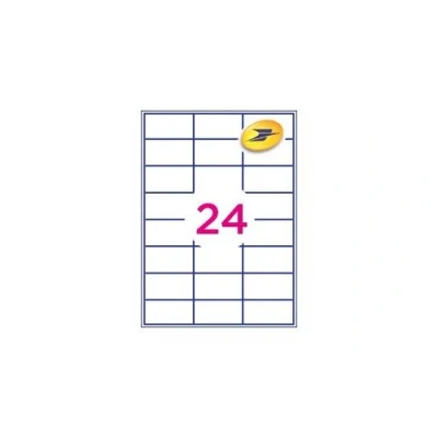 Image de Office Star Blanc 70 x 37 mm 2400 étiquette(s) (100 feuille(s) 24) étiquettes