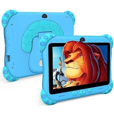 Afbeelding van Ascrecem tablet voor kinderen, 7 inch Android educatief kinderen met WiFi, Quad Core, 2G 32G, Bluetooth, ouderlijk toezicht, software vooraf geïnstalleerd,