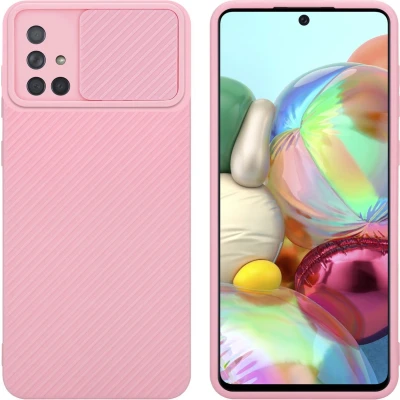 Afbeelding van Cadorabo Hoesje geschikt voor Samsung Galaxy A71 4G in Bonbon Roze Beschermhoes van flexibel TPU silicone Case Cover en met camerabescherming