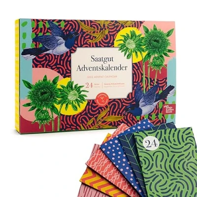 Afbeelding van Adventskalender voor zaden, groentezaden, kruiden en bloemen, 24 zakjes zaden tuin, verhoogde moestuin of balkon, het perfecte cadeau tuinieren