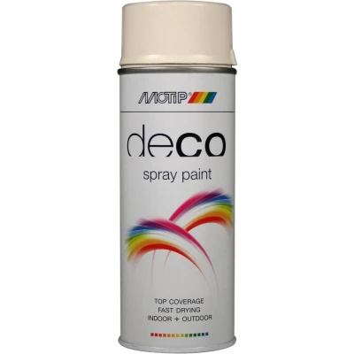 Afbeelding van Motip Deco lakspray hoogglans 0,4l cremè wit