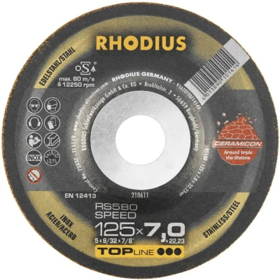 Afbeelding van Rhodius 210656 RS580 SPEED Afbraamschijf gebogen Diameter 115 mm Boordiameter 22.23 RVS, Staal 1 stuk(s)