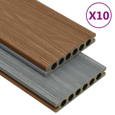 Afbeelding van Terrasplanken met accessoires 25 m² 4 m HKC bruin en grijs