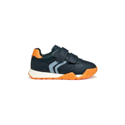 Afbeelding van Geox RANN Sneakers laag voor kinderen, Maat: 27, Navy/orange Schoenen