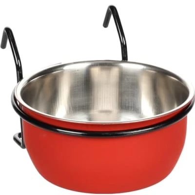 Afbeelding van Flamingo Avaro Eet En Drinkpot Knaagdier;vogel Haak 10cm Rood/ Zwart 290ml 1st 131052