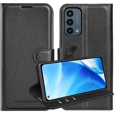 Afbeelding van Cadorabo Hoesje geschikt voor OnePlus Nord N200 5G in PHANTOM ZWART Beschermhoes met magnetische sluiting, standfunctie en kaartvakje Book Case Cover Etui