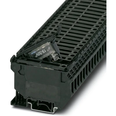 Afbeelding van Phoenix Contact UK 5 HESILED 24 3004126 Zekering serieklem Aantal polen: 2 0.2 mm² 4 Zwart 50 stuk(s)