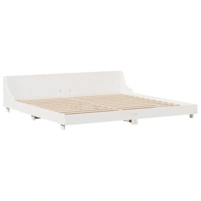 Afbeelding van vidaXL Bedframe zonder matras massief grenenhout wit 180x200 cm