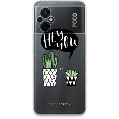 Afbeelding van Case Company® hoesje geschikt voor Xiaomi Poco M5 Hey you cactus Soft Cover Telefoonhoesje Bescherming aan alle Kanten en Schermrand