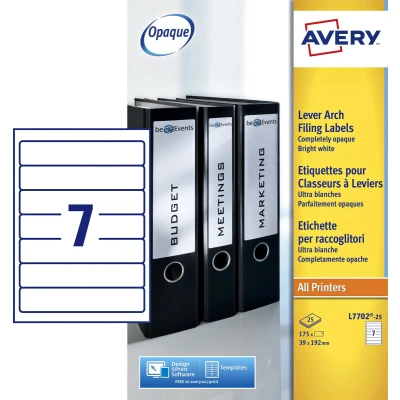 Afbeelding van Rugetiket Avery smal 39x192mm zelfklevend wit