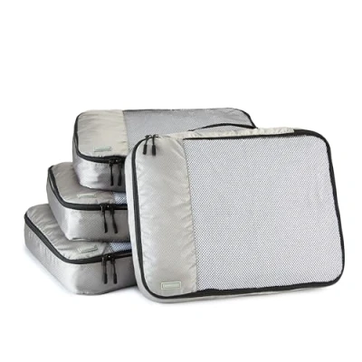 Afbeelding van Amazon Basics Opbergtassen voor bagage, maat L, blauw, 4 stuks, grijs., Taille L