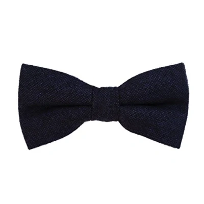 Afbeelding van DonDon Vlinderdas voor heren, 12 x 6 cm, van uitgerekt katoen, in lengte verstelbaar, verschillende kleuren, Donkerblauw