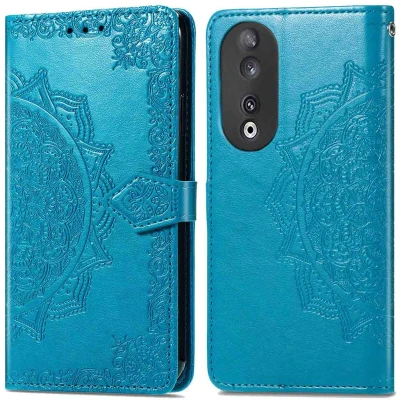 Afbeelding van iMoshion Hoesje Geschikt voor Honor 90 Met Pasjeshouder Mandala Bookcase Turquoise