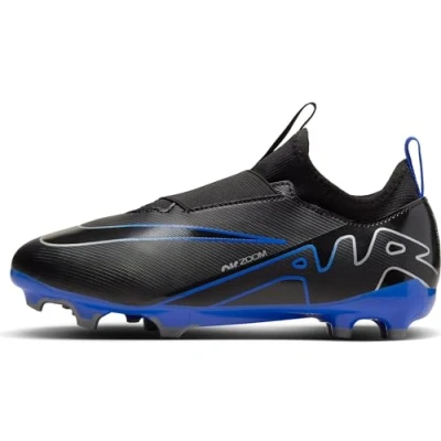 Afbeelding van Nike Performance JR ZOOM Mercurial Vapor 15 Academy MG Unisex Voetbalschoenen met kunststof noppen voor kinderen, Maat: 38, Black/chrome/hyper royal