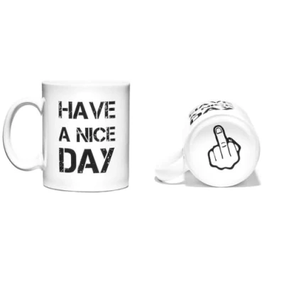 Afbeelding van koffiemok have a nice day wit