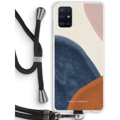 Afbeelding van Case Company® hoesje met Koord geschikt voor Samsung Galaxy A51 4G Geo #1 Telefoonhoesje Zwart Bescherming aan alle Kanten en Over de Schermrand